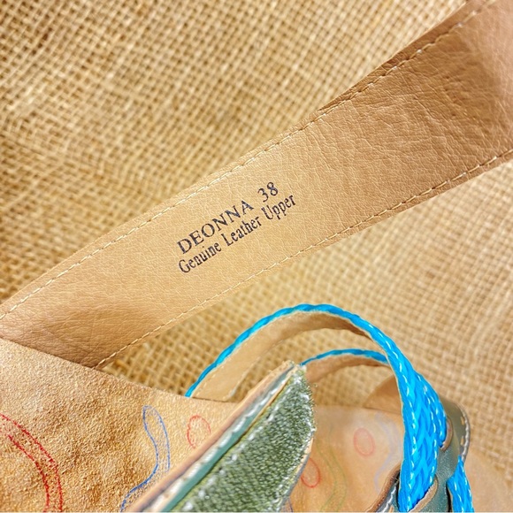 🛑SOLD🛑 Spring Step sandals floral boho leather multicolor brown strappy  7.5 - Picture 7 of 11